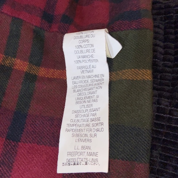 L.L. Bean Corduroy Barn Chore Utility Jacket Flannel Lined Size Large Petite - Picture 7 of 11